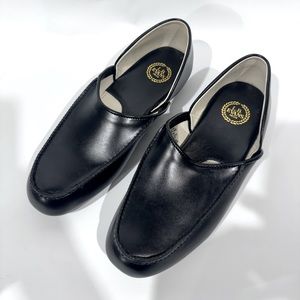 L.B. EVANS 2199 Black Leather Slippers Slip-on Loafers‎ Size 8.5 M